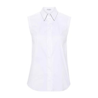 Brunello Cucinelli Dames, Blouses & Shirts, Wit, Maat: L Katoen