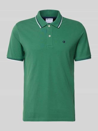 Champion Slim Fit Poloshirt mit Label-Stitching in Gruen, Gr&ouml;&szlig;e XXL