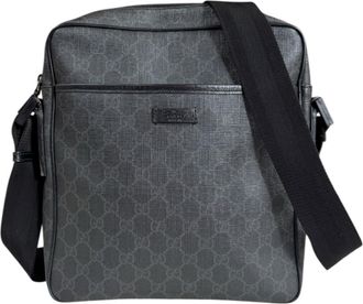 Gucci Gray Gg Supreme Shoulder Bag (Pre-Owned)