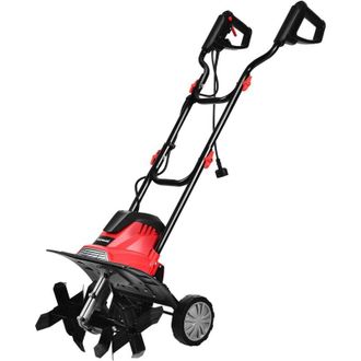 Costway Costway - Zappatrice Elettrica Dissodatore Coltivatore per Giardino, Motozappa 230V, Rosso Nero (1200W, 36cm)