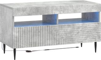 vidaXL Mueble De Tv Led Gris Hormig&oacute;n Madera De Ingenier&iacute;a Vidaxl