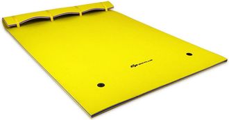 Costway Alfombra Flotante, Tumbona De Agua, Alfombra Flotante No Necesita Inflar, Hamaca De Agua Cama De Agua Flotante, 270 X 180 X 3.5cm Amarillo - Costway