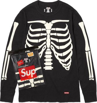 SUPREME x Hanes Bones Thermal Crew (1 Pack) Black FW25A29-BLACK