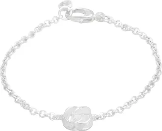 Gucci Gg Marmont Sterling Silver Logo Bracelet, Size 17 - YBA770756001