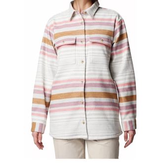 Columbia Blue Point Creek Shirt Jacket Womens Multicolor Striped Collared JAX403