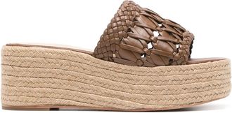 Paloma Barcel&oacute; Sana Platform Espadrilles - Dames - Sleehakken - Bruin - 41 EU - Schoenen