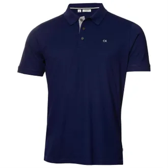 Calvin Klein Heren Geborduurd Kraag Poloshirt met Korte Mouwen (Franse marine)