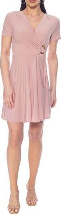 Tash And Sophie O-Ring Faux Wrap Jersey Dress in Blush at Nordstrom Rack, Size X-Large
