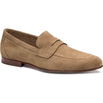 Johnston & Murphy Higgins Penny Loafer in Taupe Suede at Nordstrom, Size 10.5