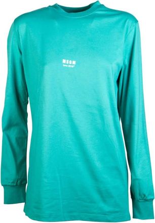 Msgm Sweatshirt - Dames - Sweatshirts - Blauw - M - Katoen - Hoodies & sweatvesten