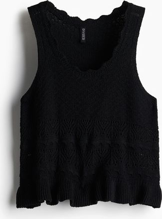 H&M Tanktop im H&auml;kellook - Schwarz