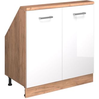 Vicco Armadio per tetto spiovente Rion, Rovere Goldkraft/bianco lucido, con 2 porte, Vicco
