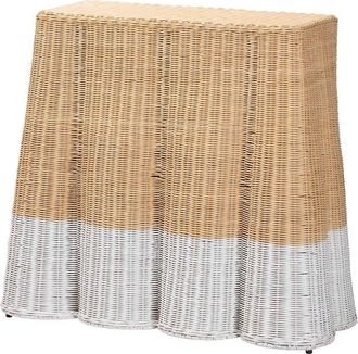 Baxton Studio Palm Scallop Natural Rattan Console Table