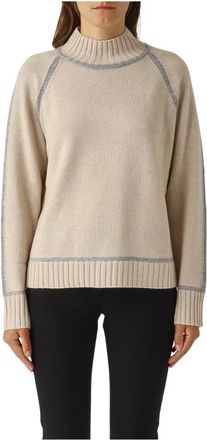 Max Mara Truien & Vesten, Dames, Beige, L, Wol, Pescara Turtleneck Sweater