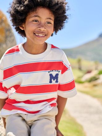 Vertbaudet T-Shirt Jungen breite Streifen rot gestreift