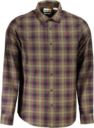 Timberland Groen Geruite Overhemd met Lange Mouwen - Heren - Casual Overhemden - Veelkleurig - S - Overhemden