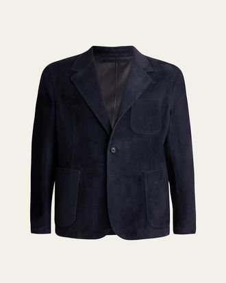 Ralph Lauren Purple Label Mens Hand-Tailored Suede Blazer