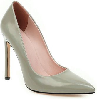 Generic Womens Pointed-Toe Wedding Bridal Shoes Slip On Stiletto Heel Formal Dress Pumps Evening Party Heels 11cm,Green,6.5 UK