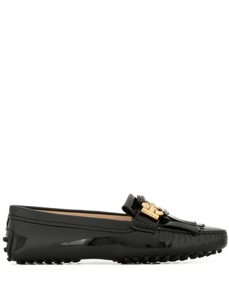 Tod's Mocassini Gommino con frange - Nero