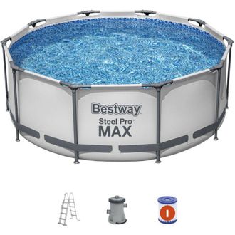 Bestway Piscina Desmontable Tubular Bestway Steel Pro Max 305x100 Cm Con Depuradora Cartucho 1.249 L/h Con Escalera
