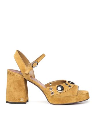 Valentino Garavani Nellcte Split Leather Platform Sandal