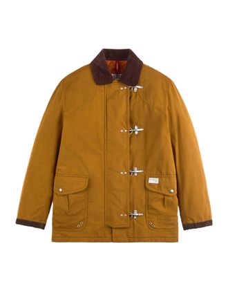 Fay Structured Metal Clasp Brown Accent Utility Jacket