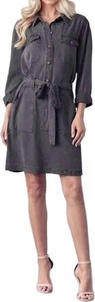 Maven West Cargo Pocket Dress In Charcoal