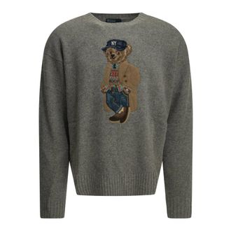 Polo Ralph Lauren Maglione Heritage Bear a girocollo - - Knitwear - Uomo - Grigio - M