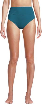 Lands End Chlorine Resistant Pinchless High Waisted Bikini Bottoms in Paradise Teal at Nordstrom, Size 16