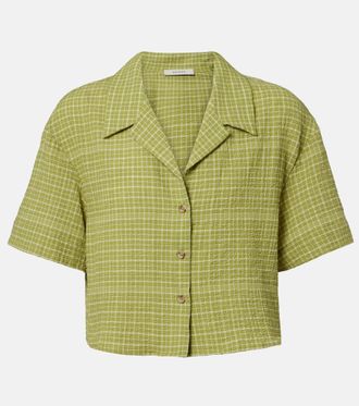 Asceno Lincoln checked cotton bowling shirt