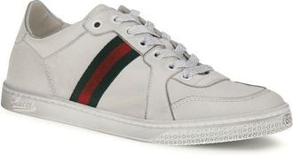 Gucci Womens White Calf Leather Bos Taurus Athletic Sneakers