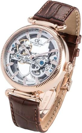 Carl von Zeyten Cvz 0031Rwh Automatisch Horloge - Heren - Horloges - Bruin - ONE Size - Leer - Accessoires