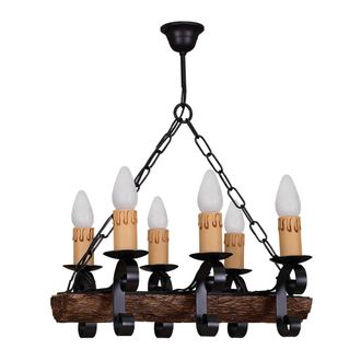 Fabrilamp Lampara 6xe27 Tronco Negro/marron Regx50x35 Cm