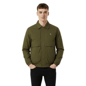 Jack Wills Harrington-jas voor heren van polykatoen (Kaki Groen)