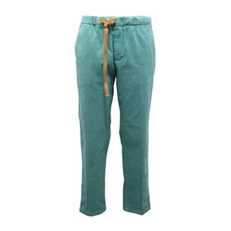 White Sand Groene katoen-elastaan broek Marilyn model - Dames - Straight fit broeken - Blauw - 2XS - Katoen - Broeken