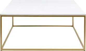 Kare Design Mesa auxiliar oro y mármol 40x40cm