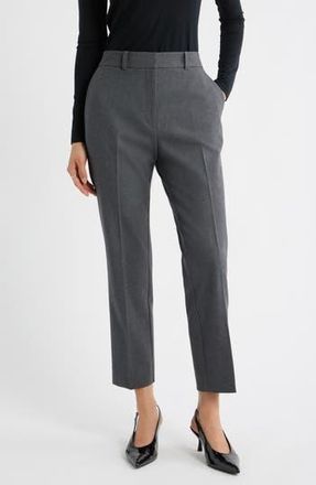 Nordstrom The Lena Slim Cropped Trousers in Grey Dark Heather at Nordstrom Rack, Size 12