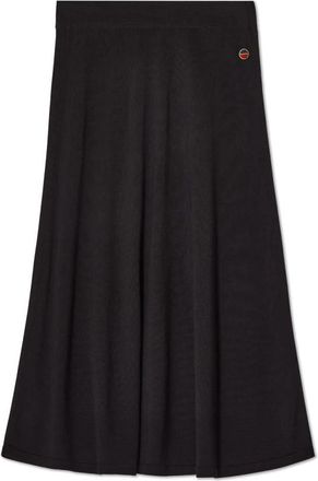 Busnel Elegante Zwarte A-Lijn Rok - Dames - Midirokken - Zwart - S - Wol - Rokken