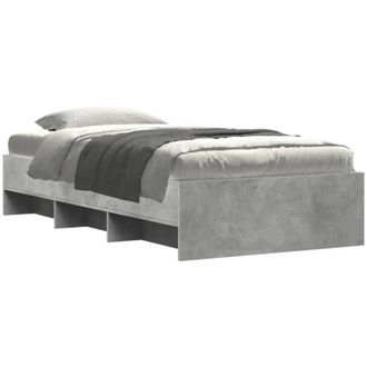vidaXL Vidaxl - Bed Frame without Mattress Concrete Grey 100x200cm Engineered Wood