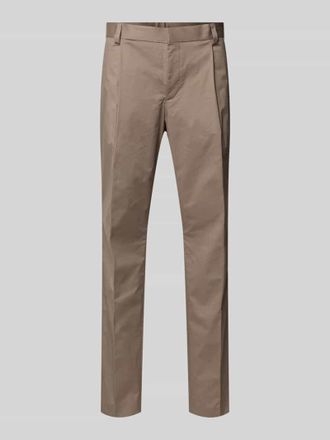 HUGO BOSS Slim Fit Bundfaltenhose aus Baumwoll-Mix Modell GENRICH in Hellbraun, Gr&ouml;&szlig;e 102
