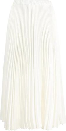 Jil Sander Technical Twill Pleated Skirt - Dames - Midirokken - Wit - M - Polyester - Rokken