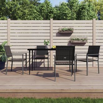 vidaXL Sillas De Jard&iacute;n 4 Uds Rat&aacute;n Sint&eacute;tico Negro 54x62,5x89 Cm Vidaxl