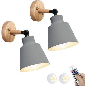 OEM Juego De 2 Apliques De Pared Industriales Vintage E27, Ajustables, De Metal, Para Iluminaci&oacute;n Interior (gris)