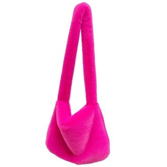 Generic EURDFHY Plush bag Plush Bag Ladies Messenger Bags Fashion Large Capacity Shoulder Simple Solid Color Female Handbags(Rose)
