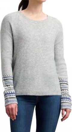 Hatley Jacquard Cuff Sweater In Grey Melange