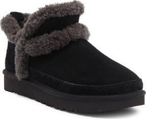 UGG Classic Ultra Mini Spillseam Genuine Shearling Bootie in Black/grey at Nordstrom Rack, Size 9