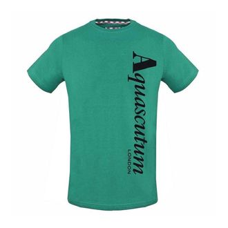 Aquascutum Heren verticaal logo T-shirt (Groen)