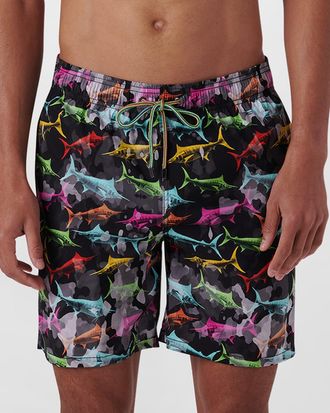 Bugatchi Mens Multicolor Longnose Fish Swim Shorts