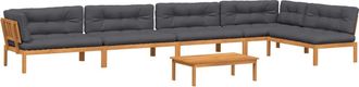 vidaXL Set De Sof&aacute;s De Palets De Jard&iacute;n Y Cojines 6 Pzas Madera Acacia Vidaxl