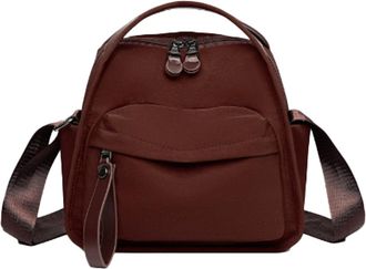 Generic Crossbody Shoulder Bag Nylon for Women, Lightweight Large Capacity Cross Body Bag Outdoor (Reddish-brown)